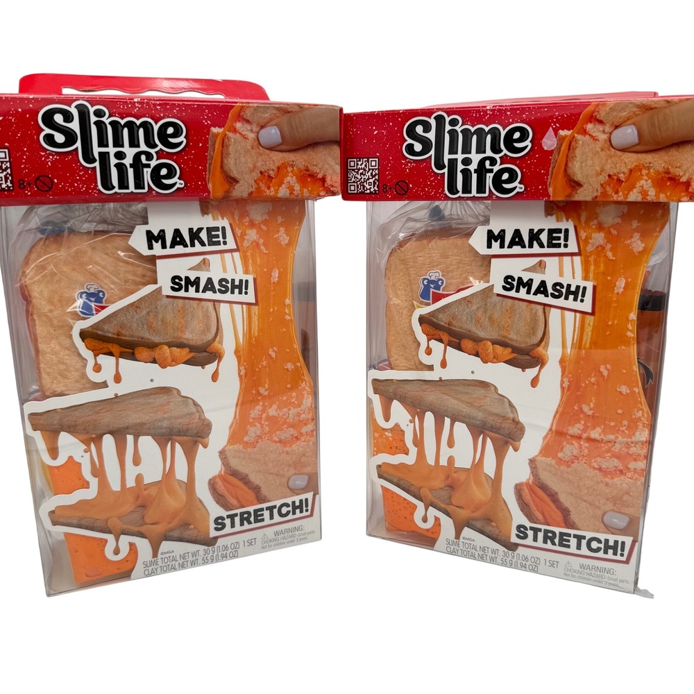 Lot of 2 Slime Life Grilled Cheese With Nacho Cheese Chips NIB Large Slime